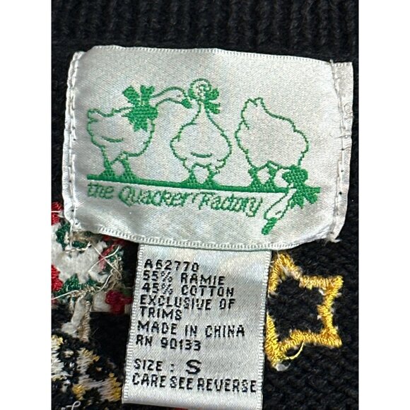 Vintage QVC Quacker Factory Womens Small Cardigan Sweater Good Wishes Angels - Picture 5 of 10